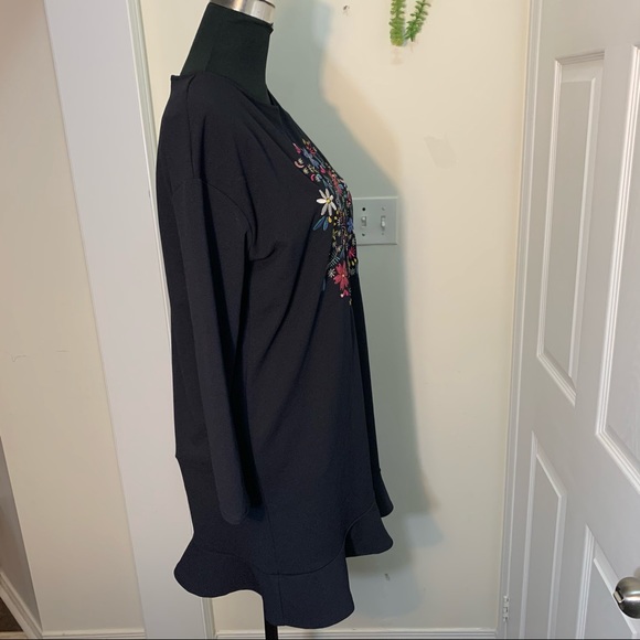 Zara Embroidered Front Daisy Floral Raffle Hem Slip Dress - Picture 3 of 16